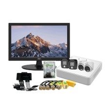 Hikvision Indoor Show Room & Office CC TV Package (2x Bullet CC Camera, 2x Dome CC Camera, 1x DVR, Balun, Adapter, HDD, Monitor)